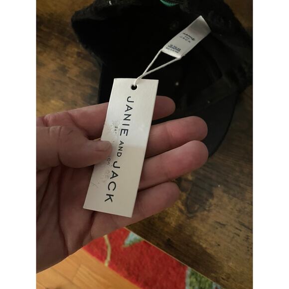 Janie and Jack Black Sherpa Baseball Hat | New | 12-24 Months - Picture 5 of 5